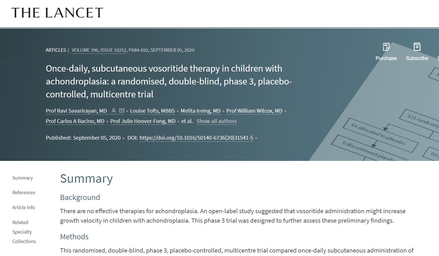 The Lancet vosoritide